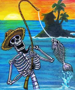 Skull Fishing In Hawaii Diamond Painting