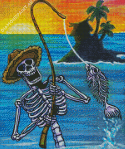 Skull Fishing In Hawaii Diamond Painting