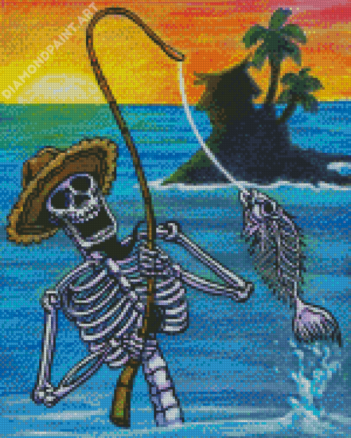 Skull Fishing In Hawaii Diamond Painting