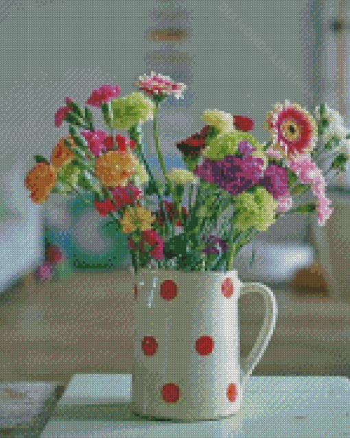 Flowers In Water Jug Diamond Painting