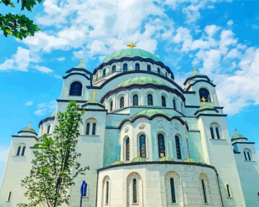 St Sava Church In Belgrade Diamond Painting