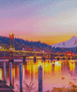 Sunset At Hood River Oregon Diamond Painting