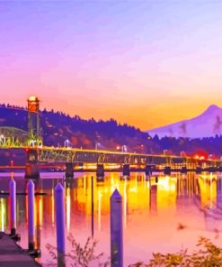 Sunset At Hood River Oregon Diamond Painting