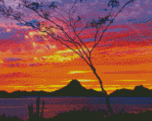 Sunset Over Tetakawi Peak Diamond Painting