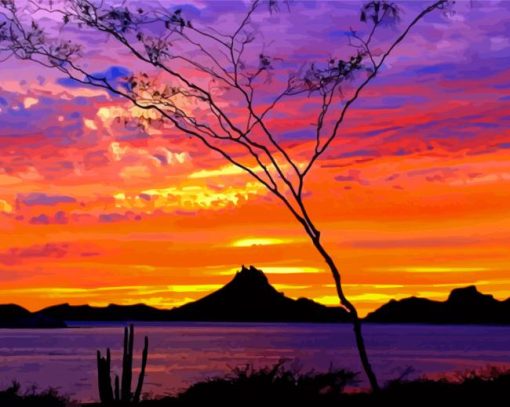 Sunset Over Tetakawi Peak Diamond Painting