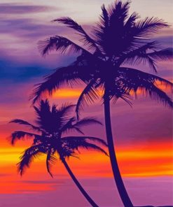 Sunset Palm Trees Diamond Painting