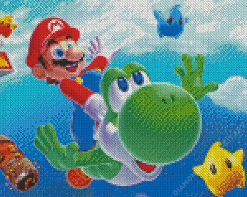 Super Mario Galaxy Game Diamond Painting