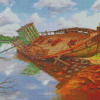 The Abandoned Boat Diamond Painting