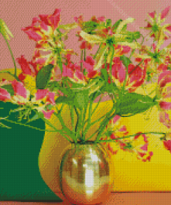 The Gloriosa Plants Vase Diamond Painting