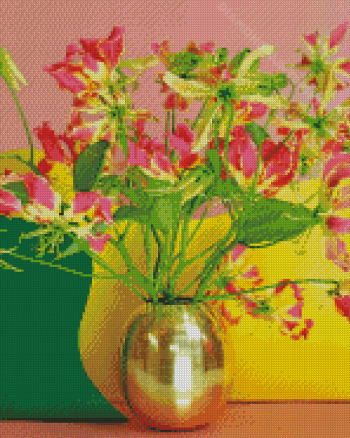 The Gloriosa Plants Vase Diamond Painting