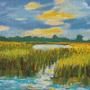 Water Marsh And Grass Art Diamond Painting