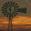 Western Windmill Silhouette Diamond Painting