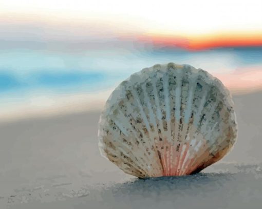 Sea Shell On Beach Diamond Painting