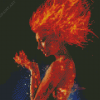 Woman On Fire Diamond Painting