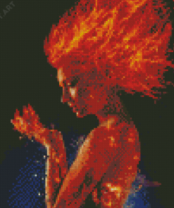 Woman On Fire Diamond Painting