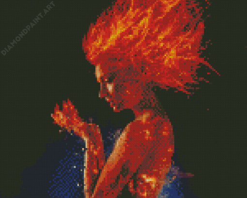 Woman On Fire Diamond Painting