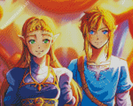 Zelda And Link Diamond Painting