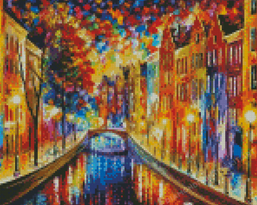 Abstract Amsterdam Canal Diamond painting