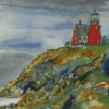 Abstract Block Island Lighthouse Diamond Painting