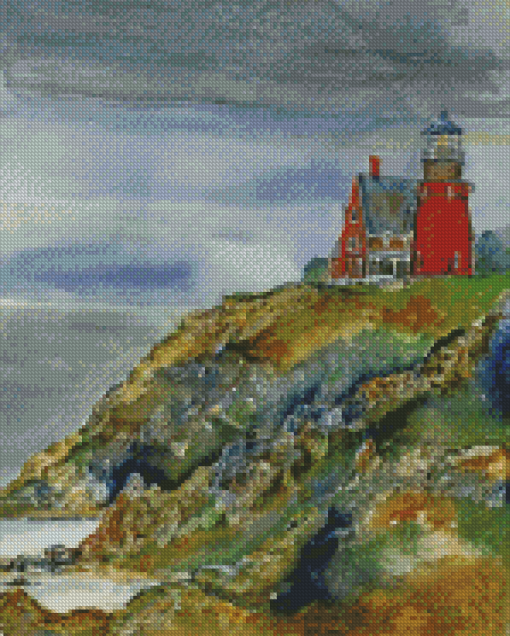 Abstract Block Island Lighthouse Diamond Painting