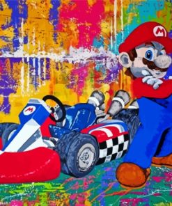 Abstract Mario Kart Diamond Painting