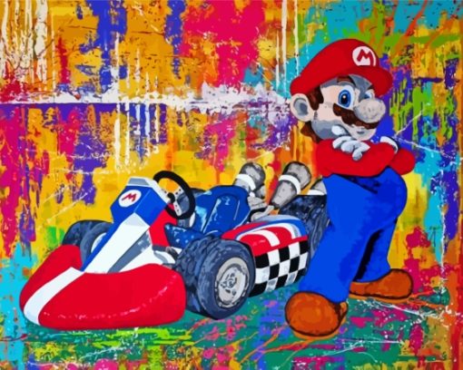 Abstract Mario Kart Diamond Painting