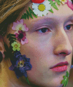 Aesthetic Face With Flowers Diamond Painting