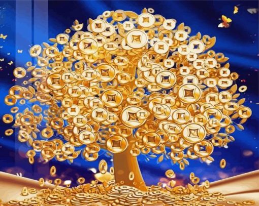 Aesthetic Golden Tree Diamond Painting