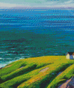 Aesthetic House On A Hill Diamond Painting