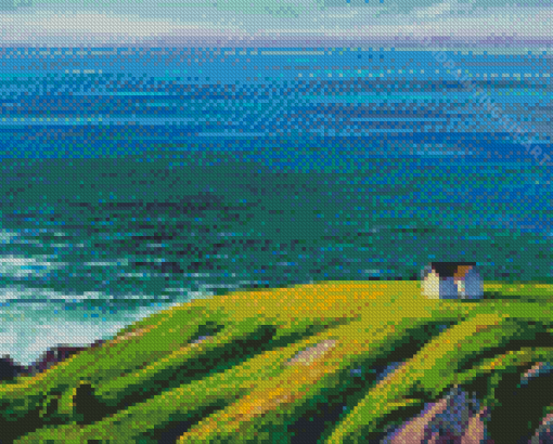 Aesthetic House On A Hill Diamond Painting