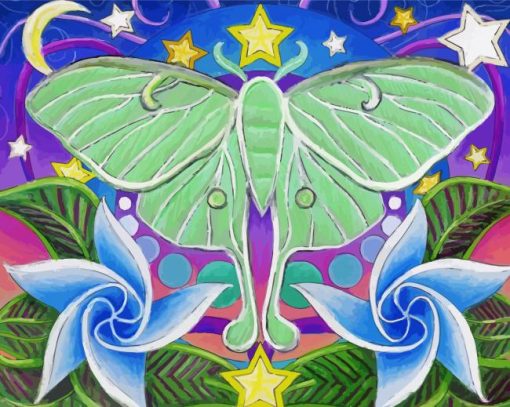 Aesthetic Luna Moth Diamond Painting