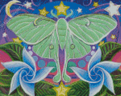 Aesthetic Luna Moth Diamond Painting