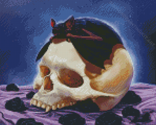 Aesthetic Vampire Skull Diamond Painting