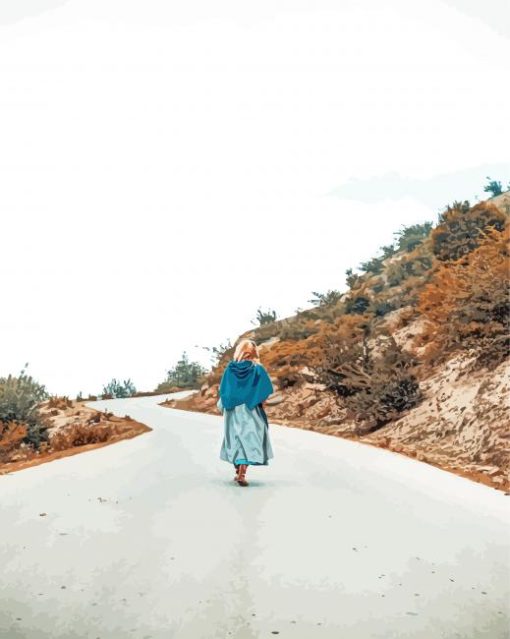 Aesthetic Woman On Road Diamond Painting