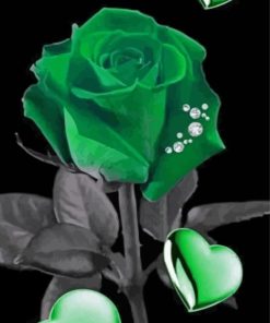 Aesthetic Green Rose Diamond Painting