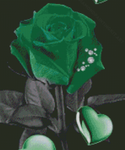 Aesthetic Green Rose Diamond Painting