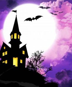 Purple Halloween Night Diamond Painting