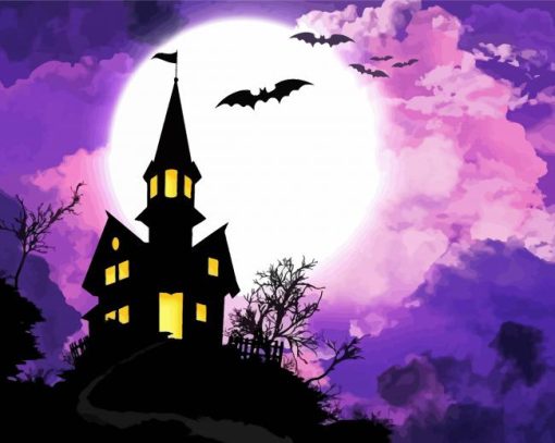 Purple Halloween Night Diamond Painting