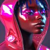 African Neon Lady Diamond Painting