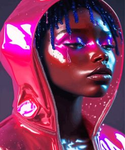 African Neon Lady Diamond Painting