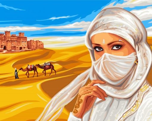 Arab Woman Desert Diamond Painting