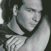 Black And White Patrick Swayze Diamond Painting