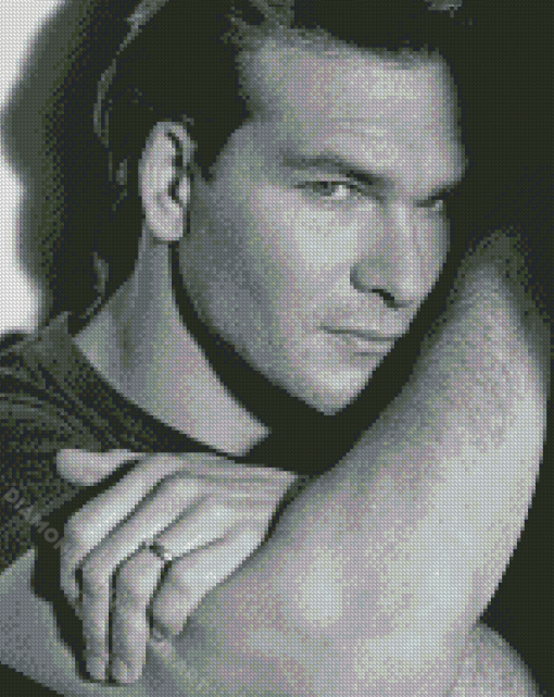 Black And White Patrick Swayze Diamond Painting