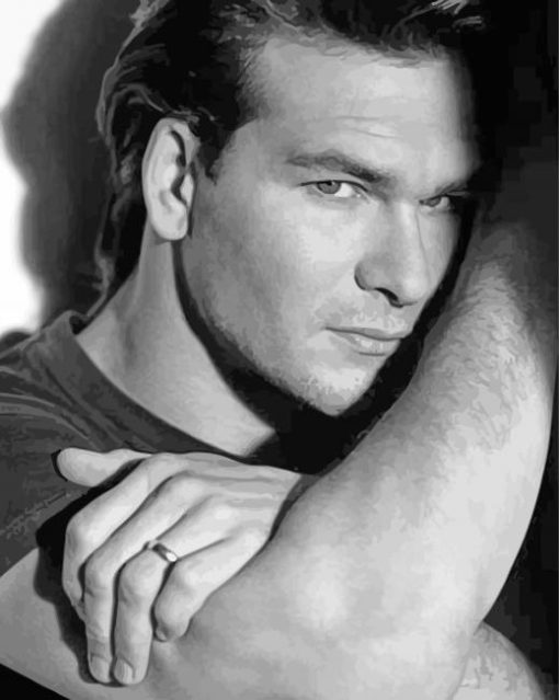 Black And White Patrick Swayze Diamond Painting