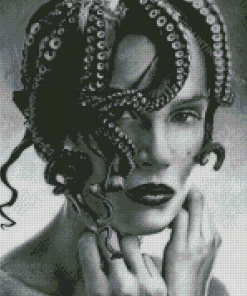 Black And White Octopus Lady Diamond Painting