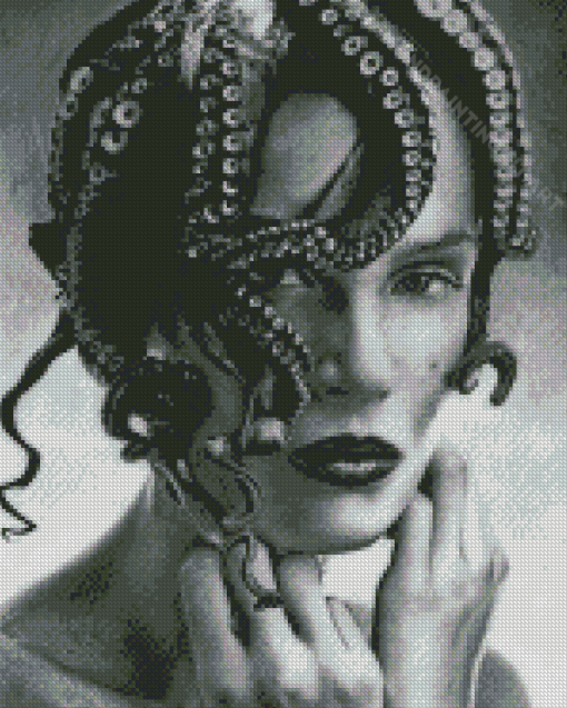 Black And White Octopus Lady Diamond Painting