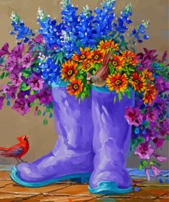 Bluebonnets And Boots Diamond Painting