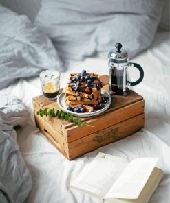 Breakfast On Bed And Book Diamond Painting