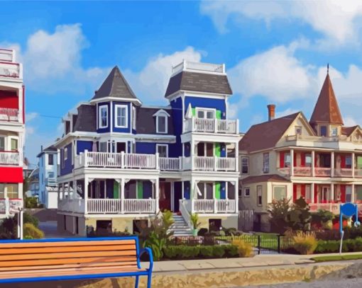 Cape May Houses Diamond Painting