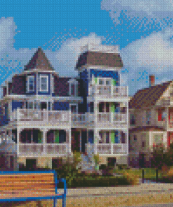 Cape May Houses Diamond Painting